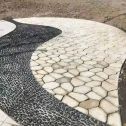 潍坊 黄金麻冰裂纹地铺石工地铺装案例