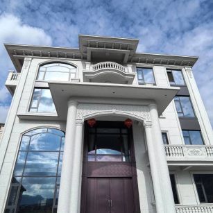 潍坊白麻别墅外墙干挂石材效果示例