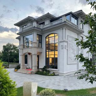 潍坊 白麻花岗岩私人别墅干挂石材豪华定制