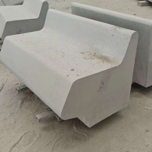 潍坊 芝麻白花岗岩异形坐凳，石凳