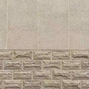 潍坊 黄金麻自然面蘑菇石配荔枝面干挂