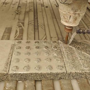 潍坊 芝麻白花岗岩石材盲人石、盲道石、盲点石