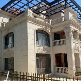 潍坊 黄金麻花岗岩荔枝面别墅外墙干挂