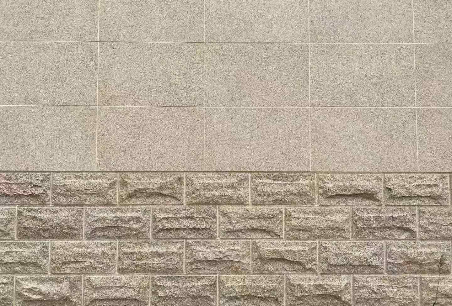 潍坊 黄金麻自然面蘑菇石配荔枝面干挂