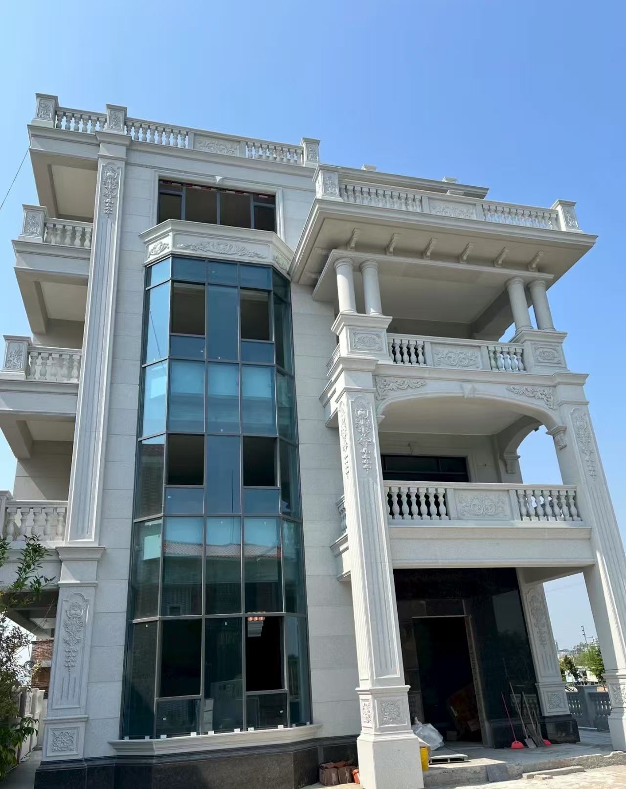 潍坊 白麻花岗岩别墅外墙干挂效果展示