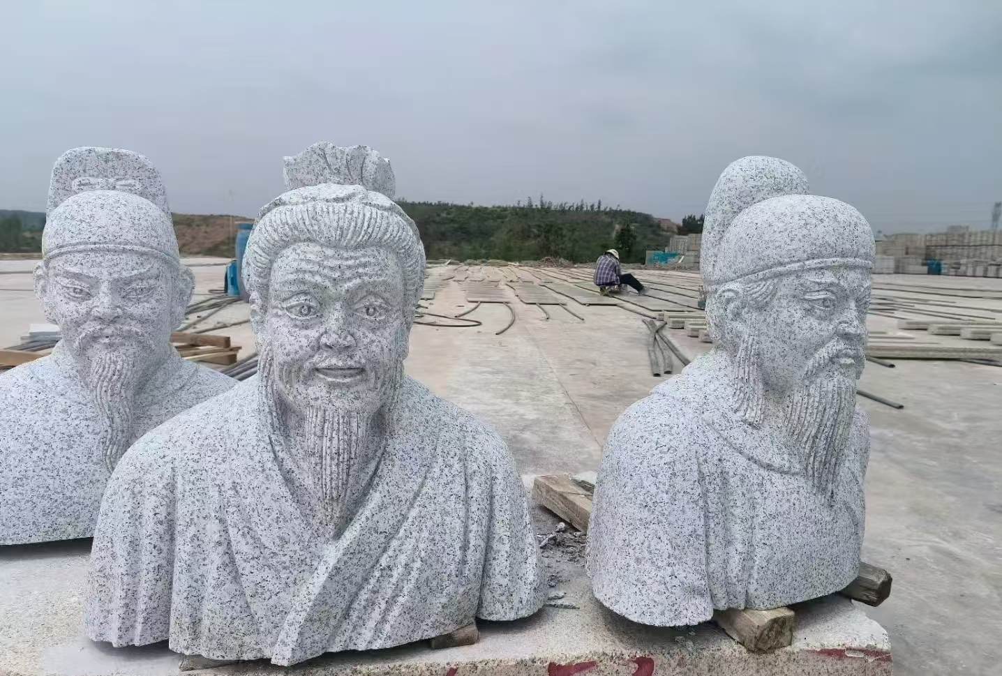 潍坊 白麻花岗岩石材人物立体雕刻