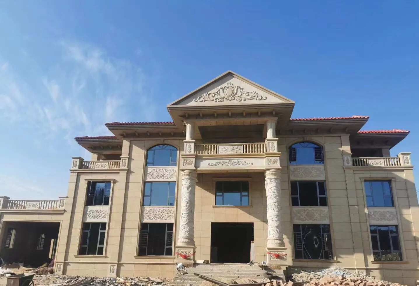 潍坊 黄金麻花岗岩别墅外墙干挂