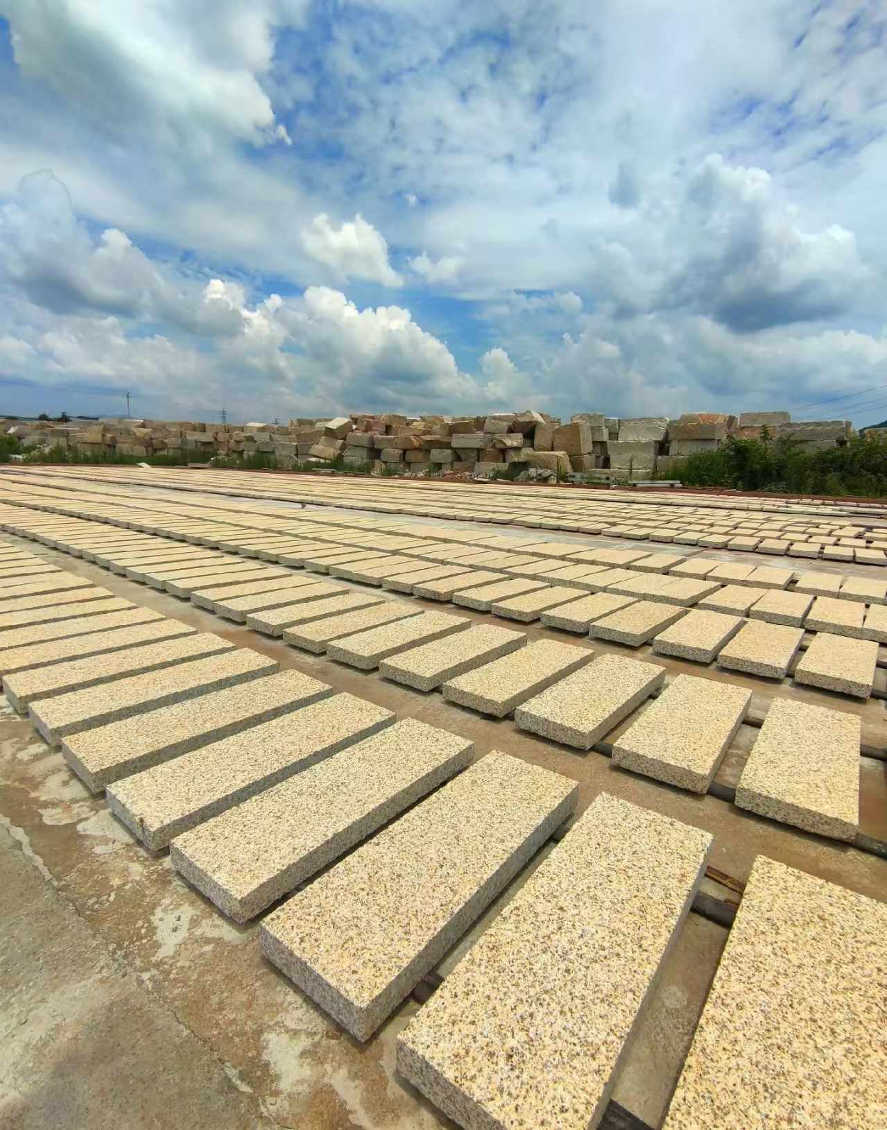 潍坊 黄金麻荔枝面花岗岩石材地铺石防护中